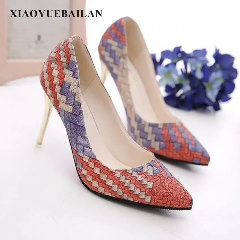 Весна 2017 г. Новая модная универсальная пикантная обувь на высоком каблуке с