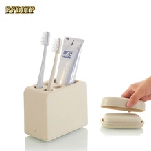 2pcs/Set Plastic Bathroom Accessories include Toothbrush Holder x1 Soap Box x1 Toothbrush Tooth paste Storage Rack Wash Products