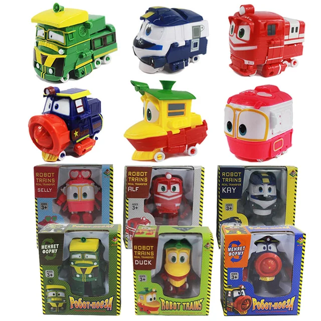 12CM Robot Trains Transformation Kay Alf Dynamic Train Car Action Figure Toys Doll Train Family