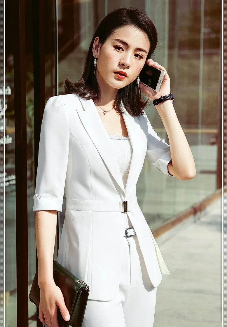 Buy New 2018 Fashion Office Ladies White Blazers Women