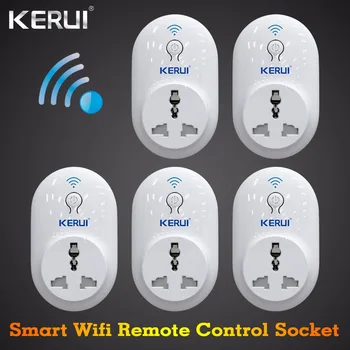 

5 pcs S72 KERUI Smart Socket EU US UK AU plug WiFi IOS Android APP Control Intelligent for Home Security Alarm System