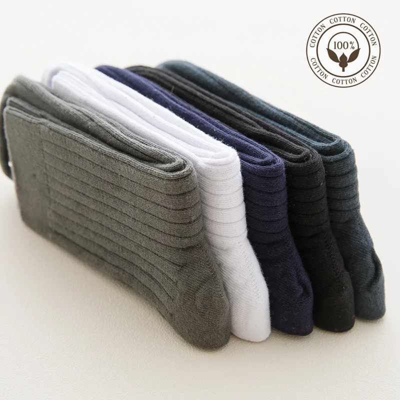 

DOIAESKV Casual Men's Business Socks For Men Breathable Cotton Socks Comfortable Long Socks For Spring Autumn Winter
