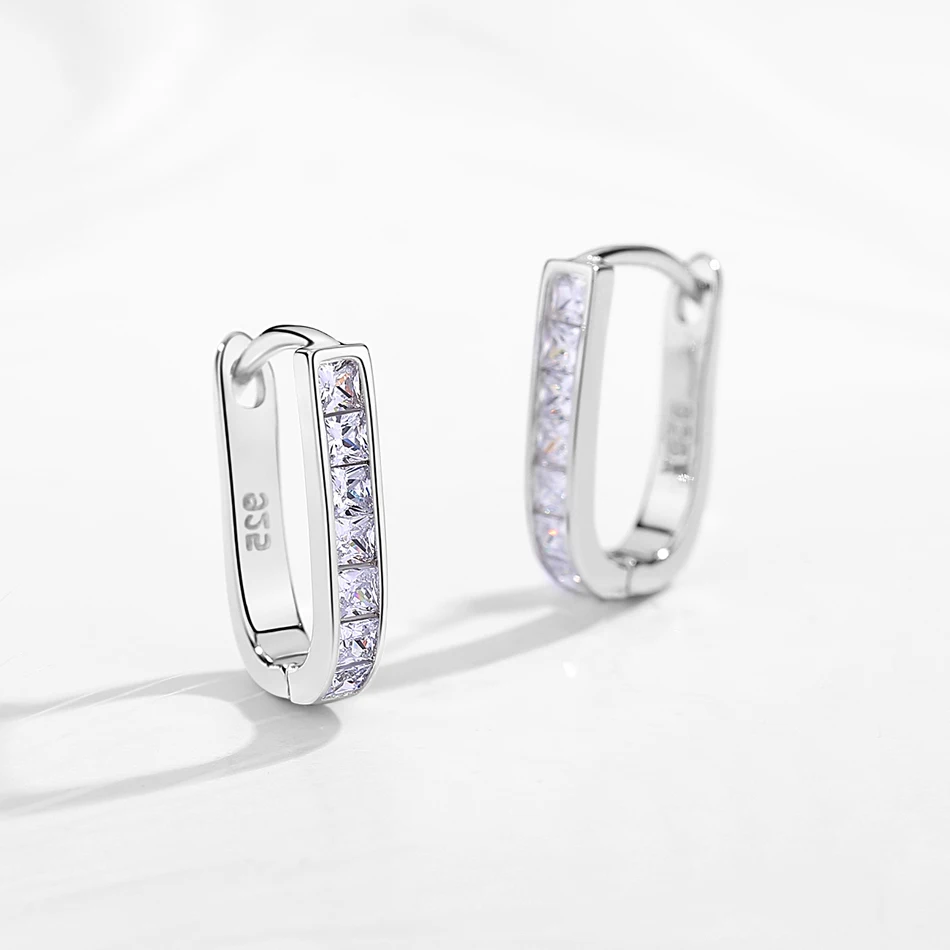 KALETINE 925 пробы серебряные серьги-кольца Huggie для женщин, аксессуары, циркониевые серьги-кольца из белого золота, свадебные ювелирные изделия, подарок