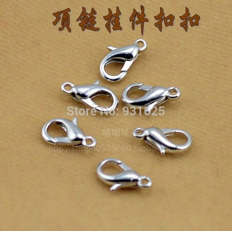 

2pcs Lots 11mm Silver Plated Stainless Steel Lobster Clasps & Hooks Chain Necklace Clasp Jewelry Buckle Findings