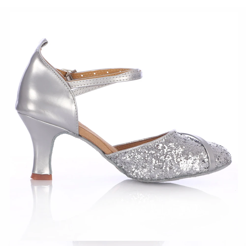 KULLA new arrival sliver heel ballroom tango latin dance shoes for women dancing salsa shoes high-heeled adult soft outsole L50