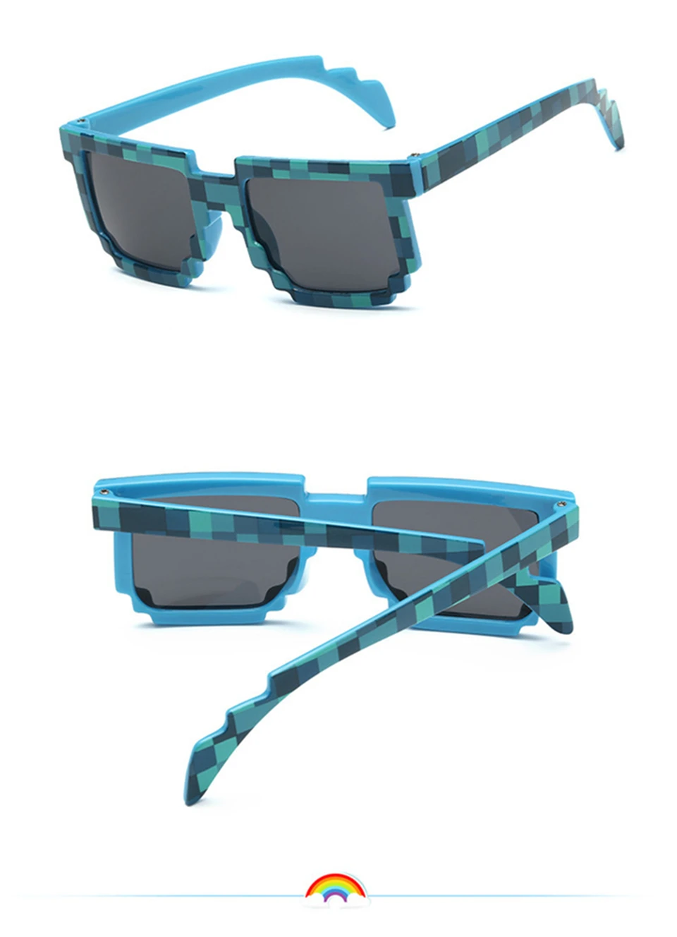 jumlai kids Sunglasses Plaid Square Baby Glasses Children Minecraft Sun Glasses deal with it boys Brand Designer Eyewear  (9)