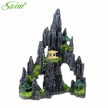 

7.9" Aquarium Decoration Artificial Resin Simulated Rockery Ornaments for Fish Tank Acuarios Fake Cave Rocks Decor Accessories