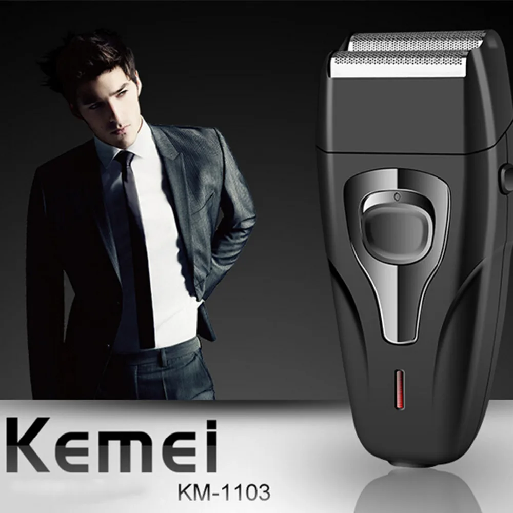 Kemei KM-1103 электрическая перезаряжаемая поршневая Мужская бритва поршневая Бритва для лица лезвие электрические бритвы уход за лицом