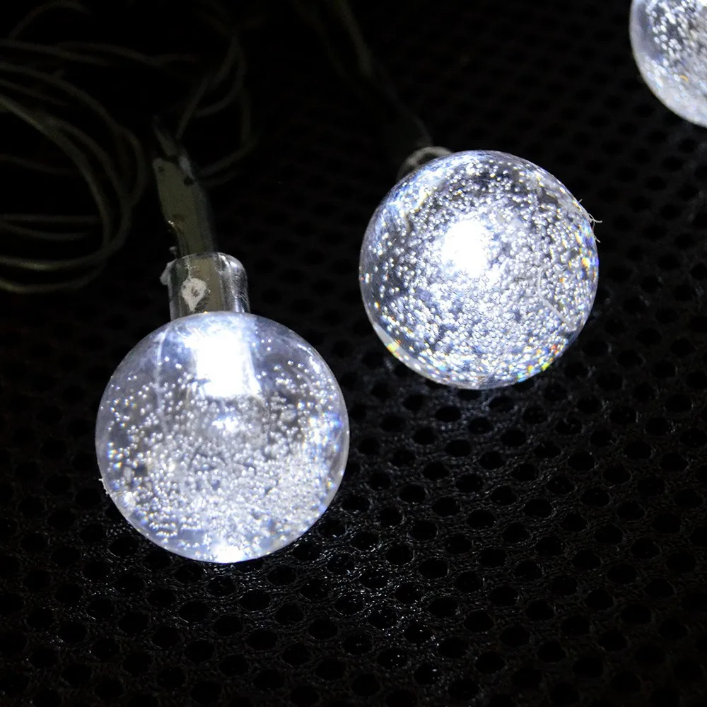 Свадебные украшения наружные декоративные лампочки на солнечной энергии белый шар струнные огни водонепроницаемый 30 светодиодный солнечный свет лампа для рождества Декро