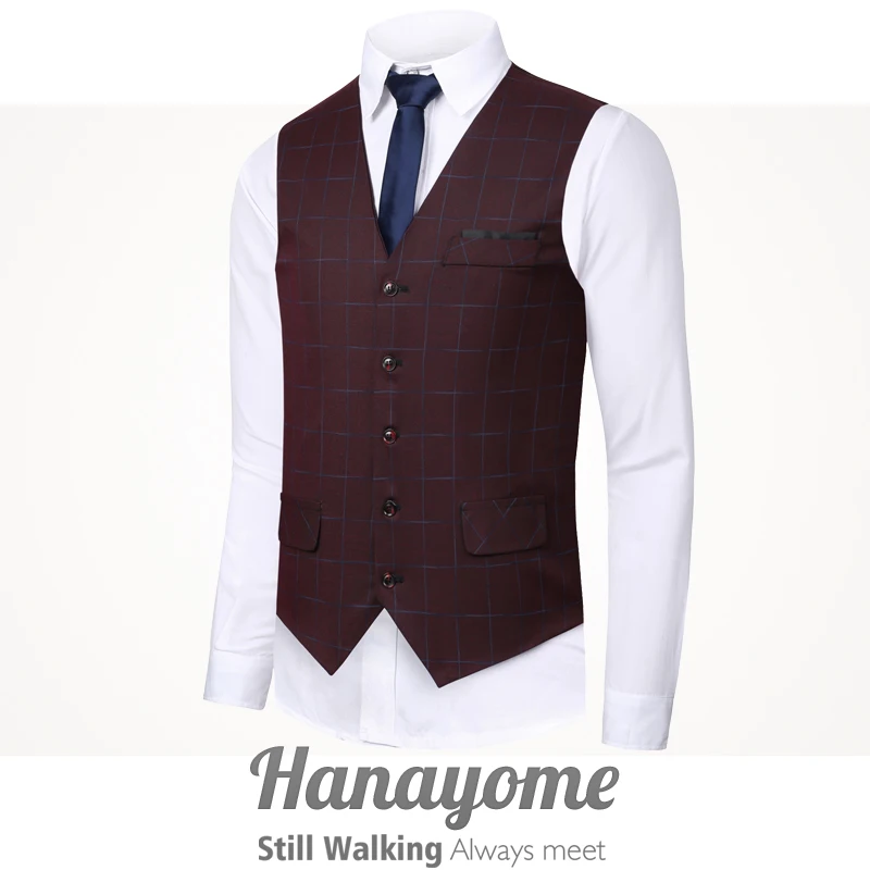 

Spring & Autumn Men's Suit Single-breastedPlaid Vest British Wind Double Pocket Lapel Large Size Men's Vest Haute Couture