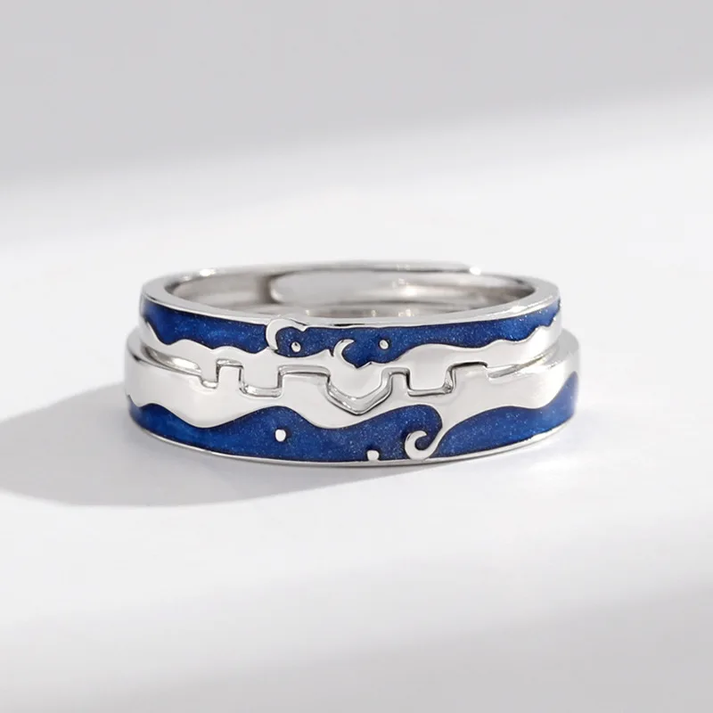 Silvology 925 пробы Серебряные Оригинальные кольца Allure Love для влюбленных текстура Элегантные корейские кольца для мужчин и женщин ювелирные изделия