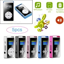 5 шт. цифровой MP3 плеер ЖК-экран Поддержка Micro SD TF карта 32G зеркальная Музыка Мода Мини чистое аудио MP3 беспроводной