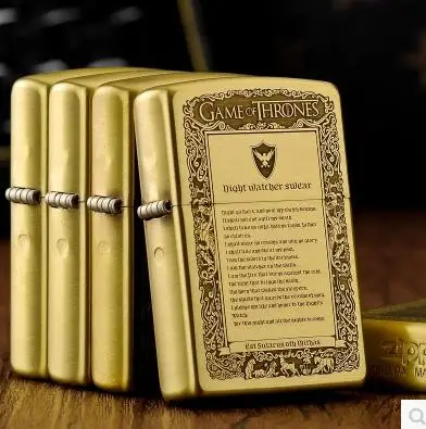 Free shipping windproof lighters pure copper the song of ice and fire