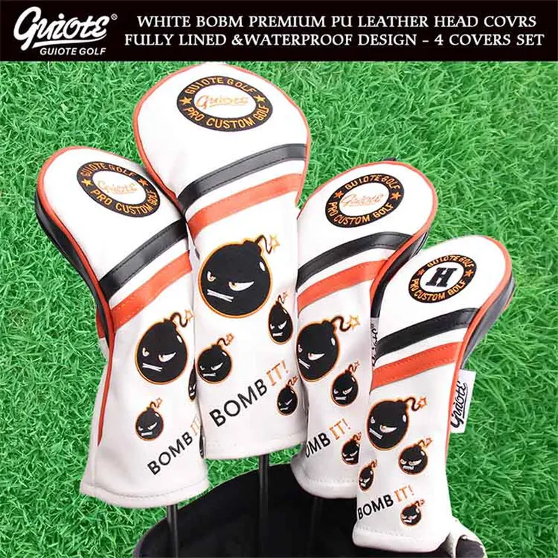 [2 Colors] BOMB IT! Golf Woods Head Covers Driver Fairways Hybrid HeadCover Set Vintage Series 135H 4pcs/lot For Men Women