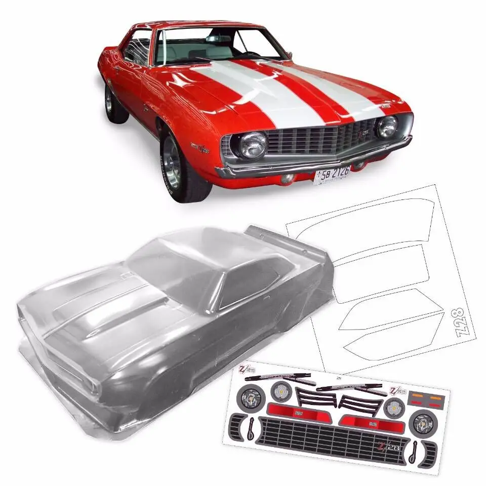 1/10 1969 Chevoolet Z28 прозрачный корпус для 1/10 с дистанционным управлением kyosho tamiya HSP HPI на дорожный автомобиль 200 мм