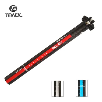 

TMAEX- Red 3k Carbon Fiber Seatpost Road/Mountain Bike Seatpost 27.2/30.8/31.6*400mm MTB Seat Tube Bicycle Parts 230g