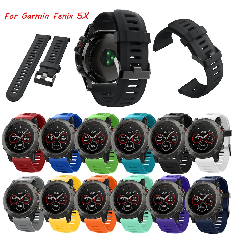 

Sports Silicone Strap For Garmin Fenix 5X GPS Watch Strap Silicone Bracelet Strap Replacement Watch Band With Tools l1017#2