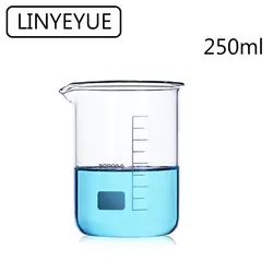 LINYEYUE 250 мл стеклянный шейкер боросиликатное стекло измерительная термоустойчивая чашка сопротивление лабораторное химическое