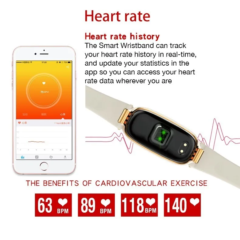 COXRY Fitness Tracker Band Smart Watch Women Ios Android Sport Watches For Women Bracelet Girls Heart Rate Monitor Wristband