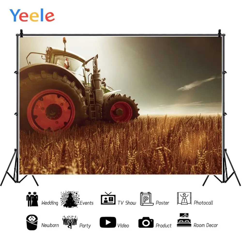 

Yeele Photography Backdrops Tractor Wheat field Baby Portrait Wedding Photocall Photographic Backgrounds cloth For Photo Studio