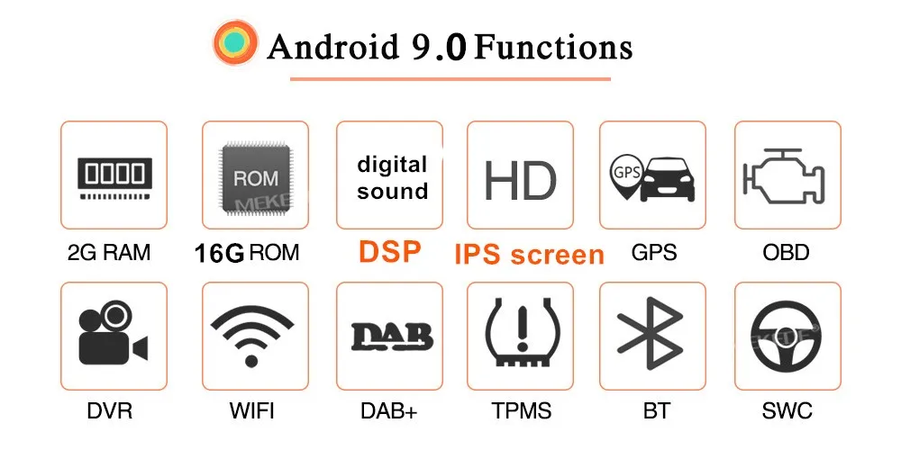 MEKEDE Android 9,0 10,25 ''ips DSP Автомобильный мультимедийный dvd-плеер для 2din универсальный для toyota nissan gps навигация аудио радио