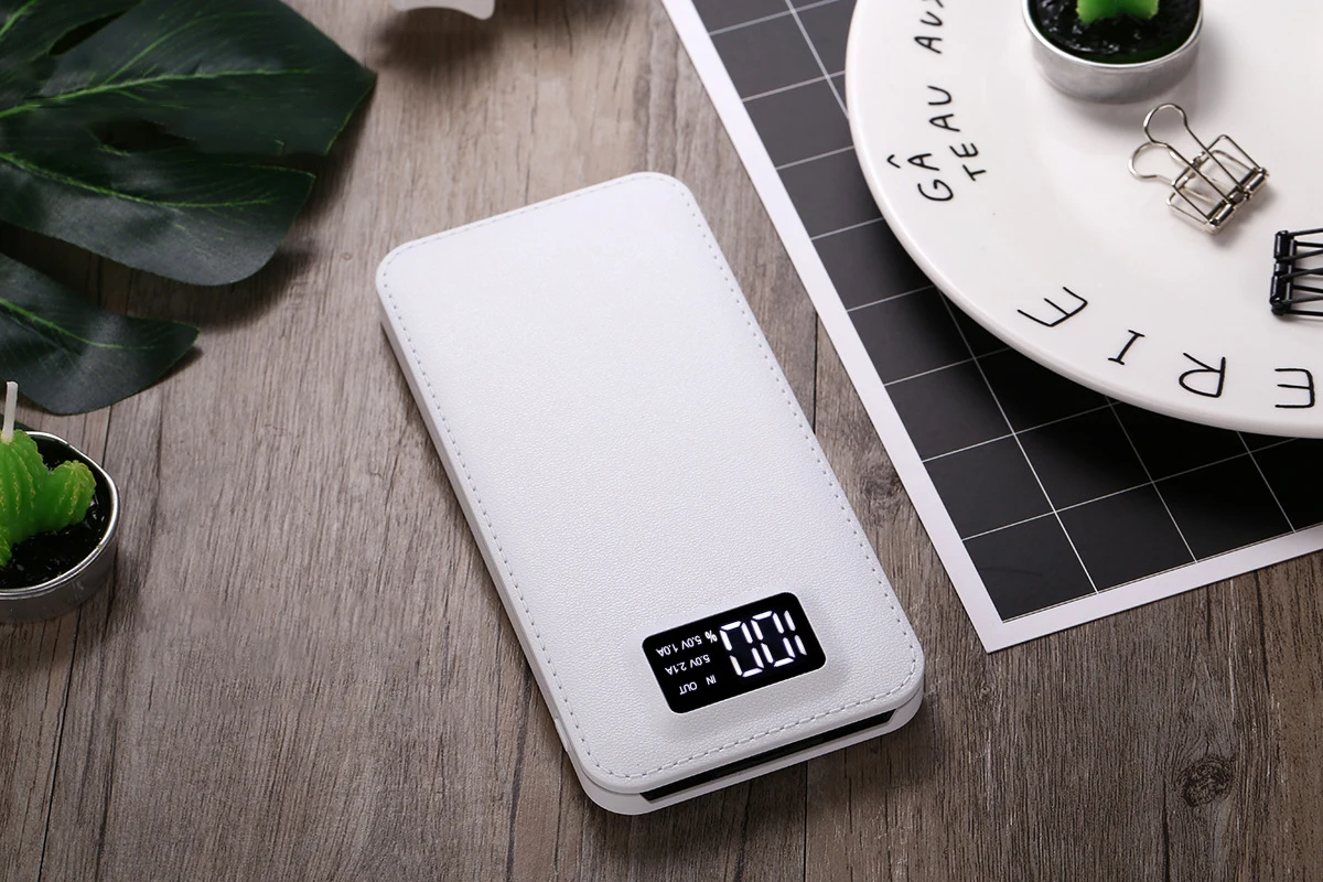 Внешний аккумулятор power Bank 20000mAh внешний аккумулятор power Bank 2 USB lcd power Bank портативный мобильный телефон зарядное устройство для Xiaomi для iphone 7 8 X - Цвет: Белый