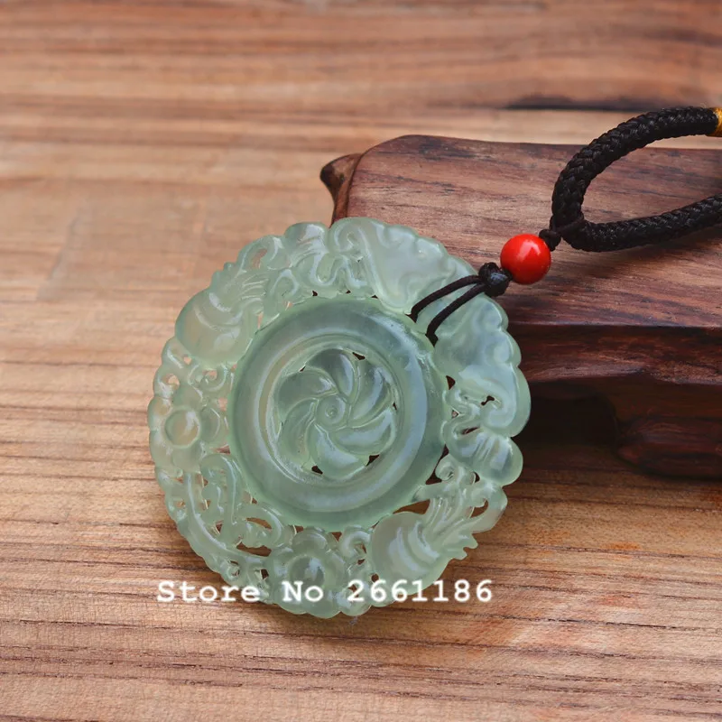 Natural XIUYU Jadee Stone Pendant Handmade Carved Hollow out Round Women Men s Amulet Nephrite Jades