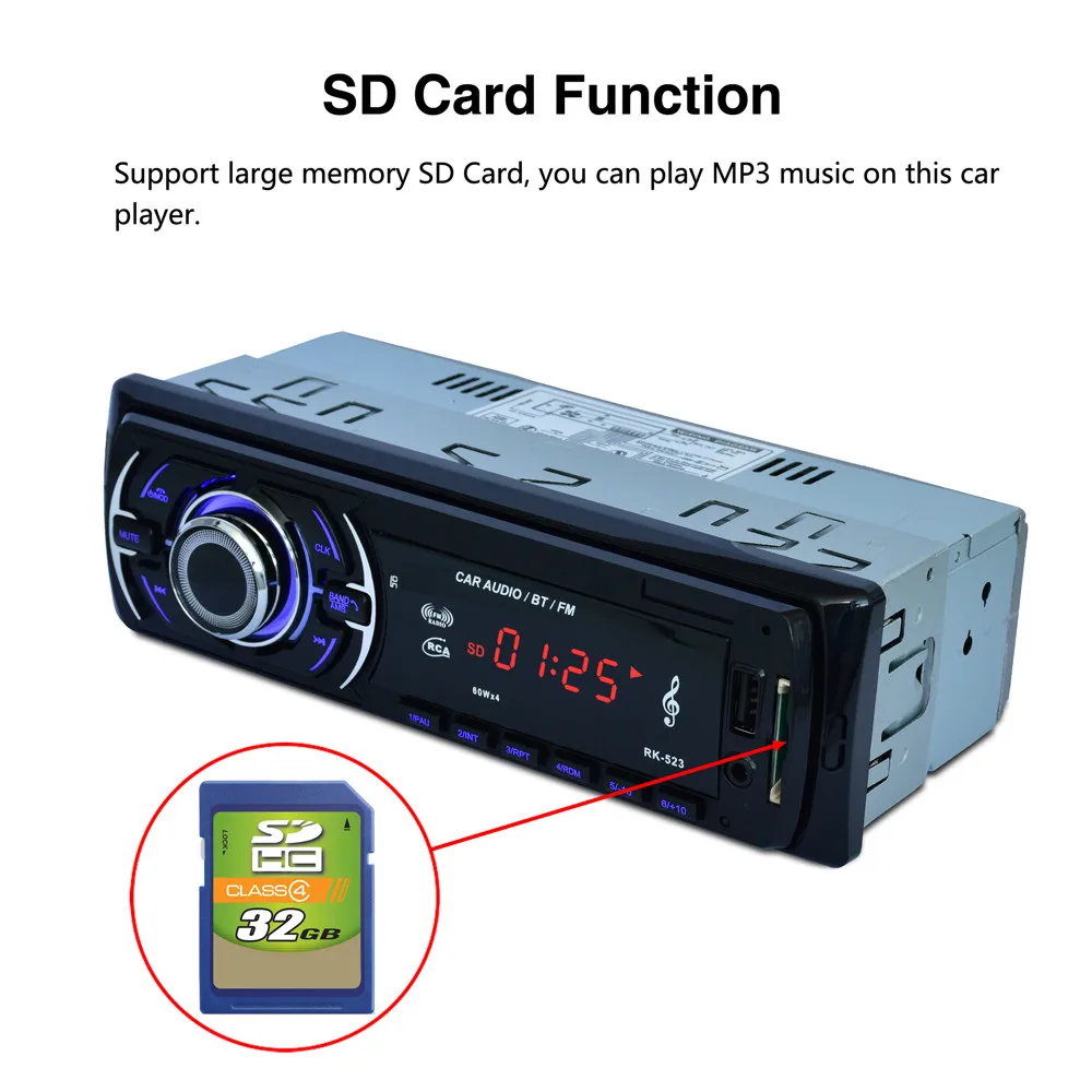 Bluetooth автомобильный аудио стерео FM DVD CD MP3 плеер приемник USB SD AUX вход PK-523 автомобильный Стайлинг MP3-плеер Авто CA