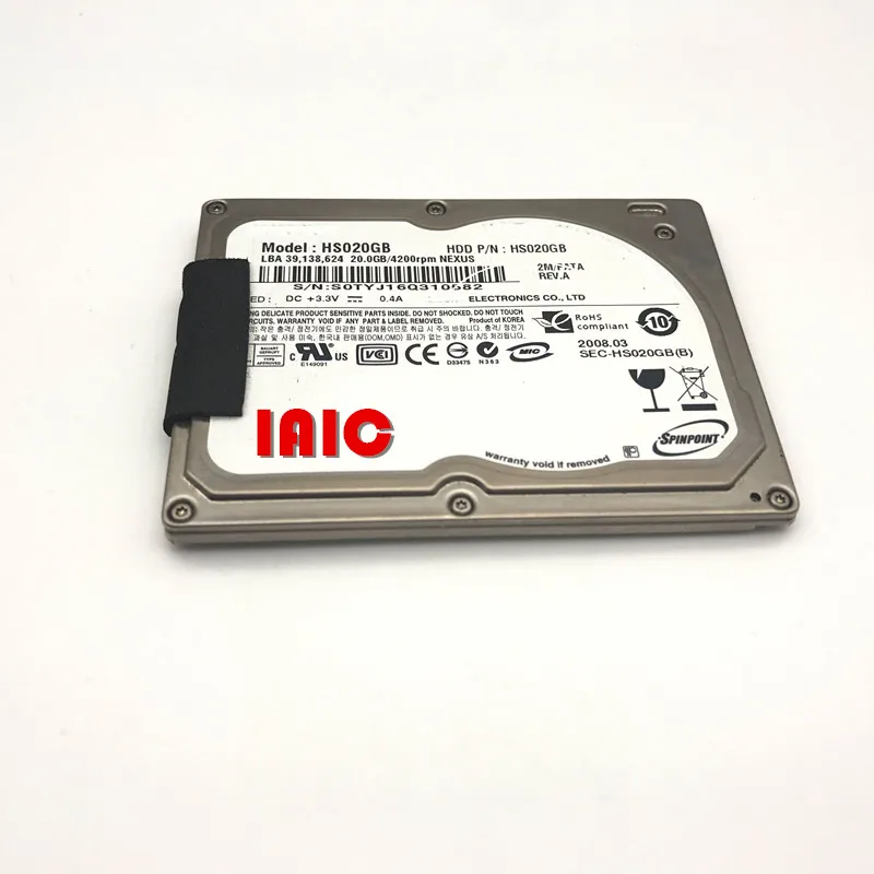 Новый HS020GB 1 8-дюймовый жесткий Диск ZIF/CE 20G Классический диск для d430 D420 2510P 2710P