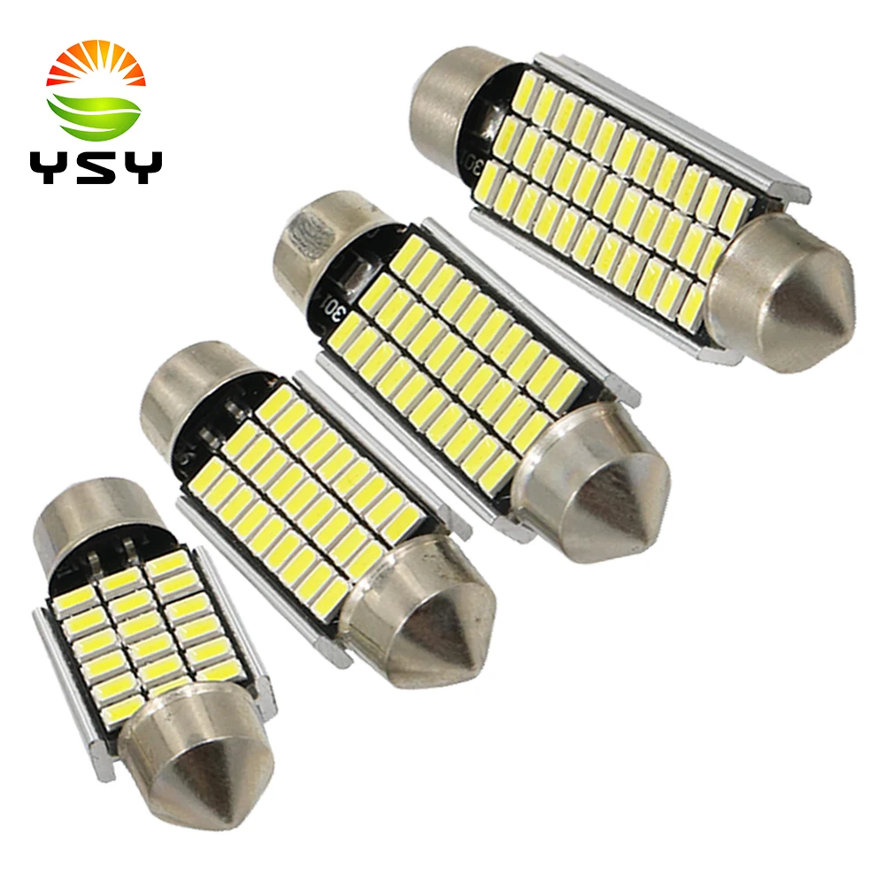 

YSY 300pcs High Quality 31/36/39/41mm C5W 18 27 30 33 SMD 3014 Car LED Festoon Light Canbus Error Free Interior Doom Lamp Bulb