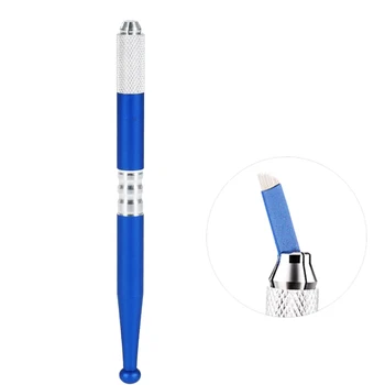 

2PCS Semi Microblading Pen Tattoo Machine Permanent Stainless Steel Makeup Eyebrow Tattoo Manual Pen For Tebori manual needles