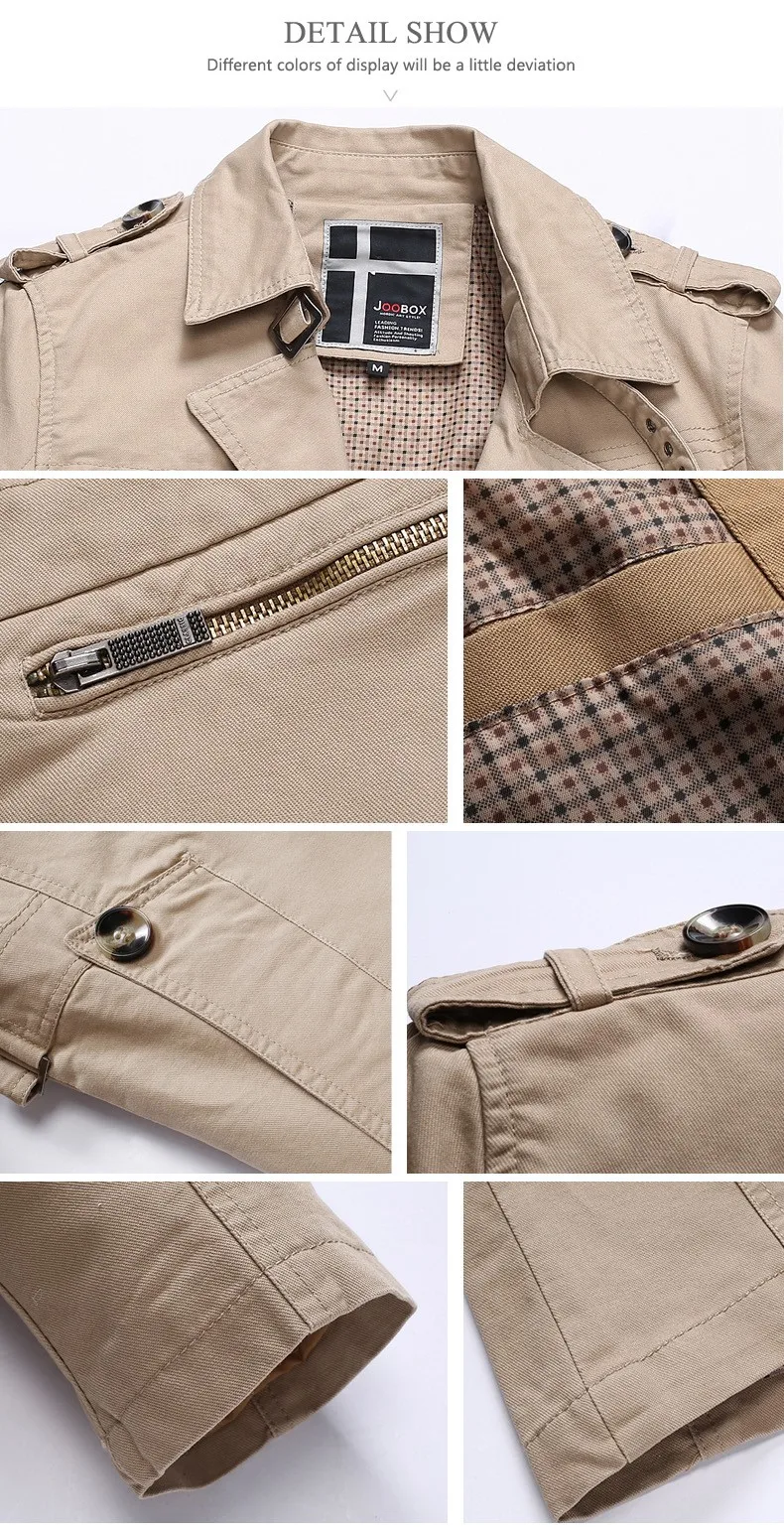 Мужской Тренч, Новое поступление, зимняя ветрозащитная куртка средней длины, приталенная куртка, брендовая деловая хлопковая ветровка, SL-E458