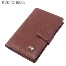 KUDIAN BEAR PU Leather Passport Cover Men Travel Wallet Credit Card Holder Cover Russian Wallet Document