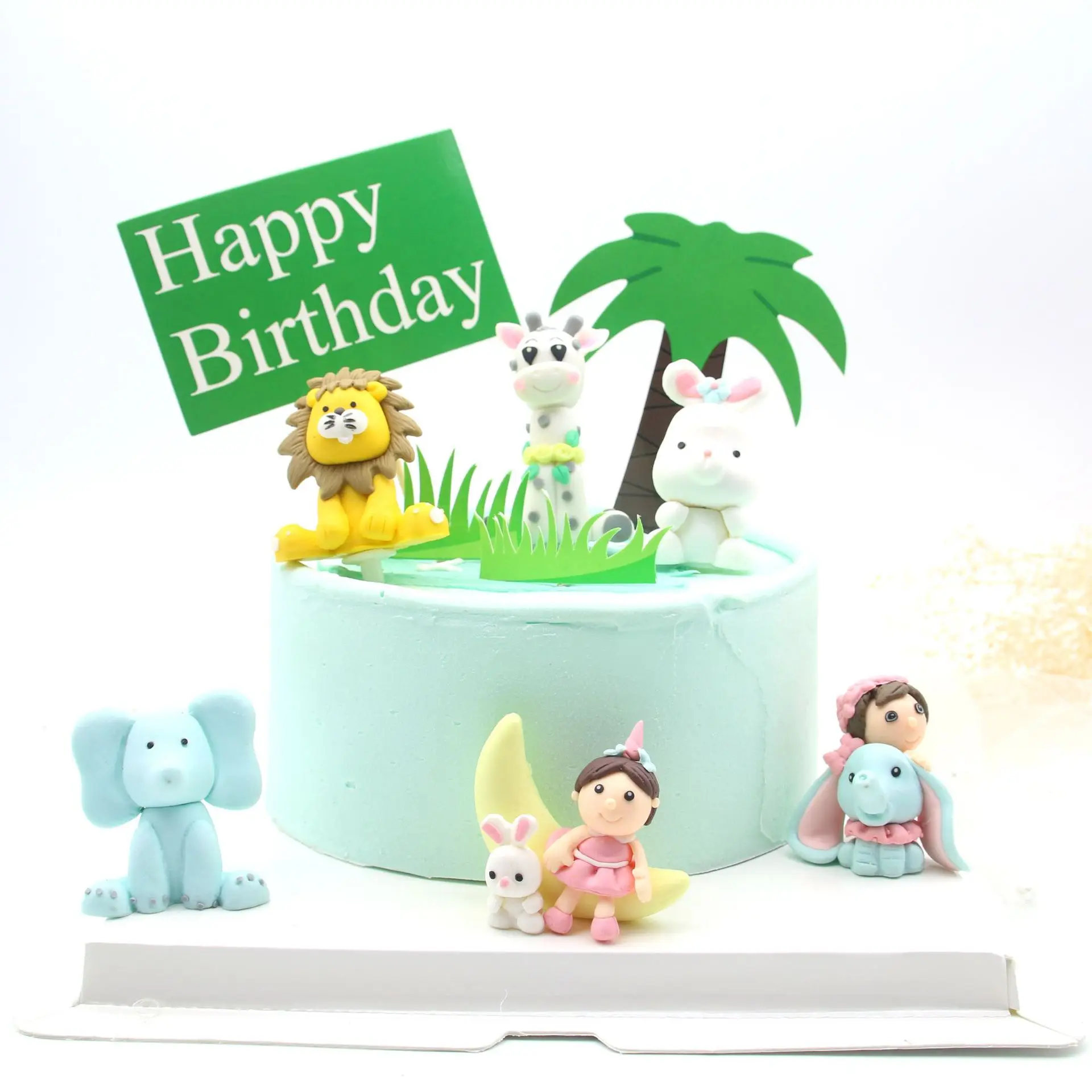 Красивые украшения торта с изображением леса животных, лисы, белки, цветов, венок, гирлянда, топпер для торта, товары для детского дня рождения