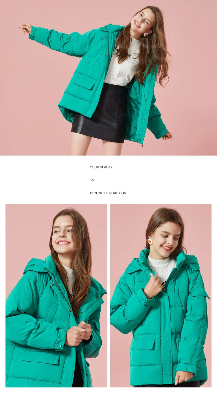 SEMIR, женский длинный пуховик с капюшоном, с карманом, на молнии, с застежкой-защелкой, с подкладкой, с воротником-стойкой, стеганая куртка с капюшоном на подкладке