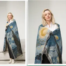 Van Gogh Starry Night Star Tapestry Decoration Sofa Blanket  Blanket Knitted Blanket chunky Blanket