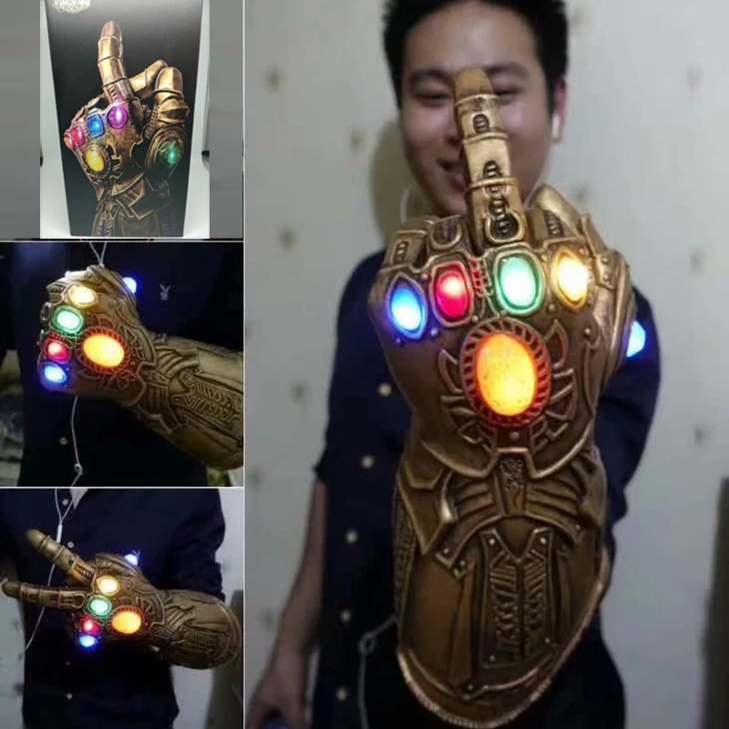 

Avengers 4 Endgame Thanos Action Figure Led Infinity Stones War Gauntlet Cosplay Glove PVC Figure Collectible Model Gif 35cm