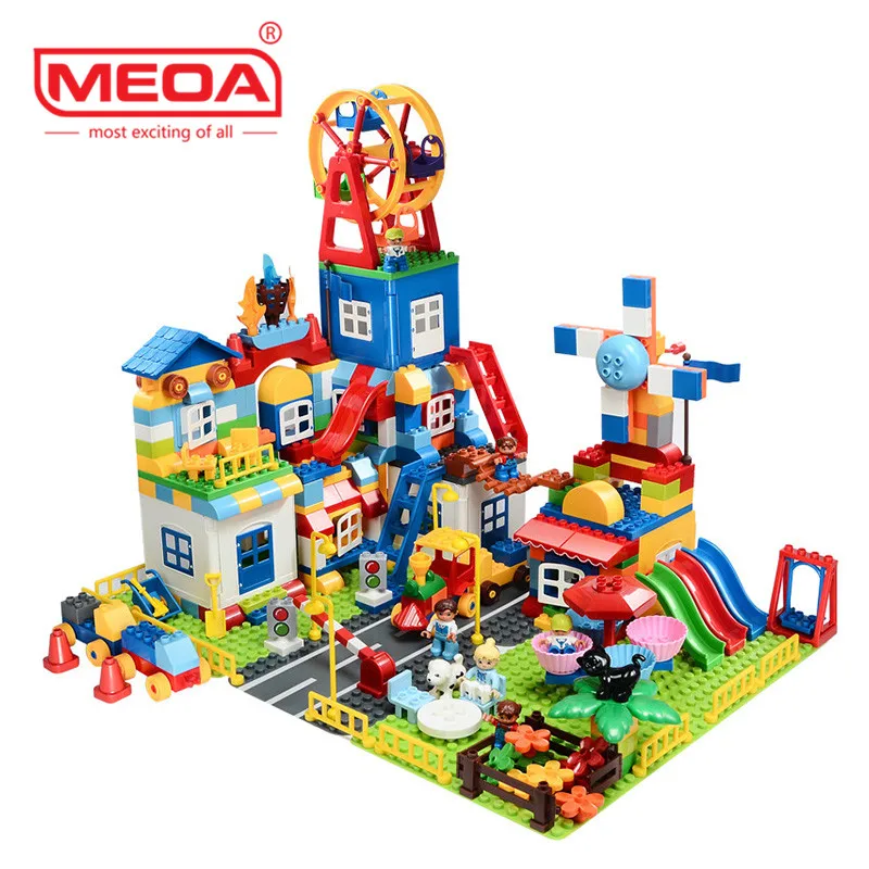 

Super Big Amusement Park Building Set Blocks Bricks For Children Toys Duplo Brick Educational Block Compatible With For logo