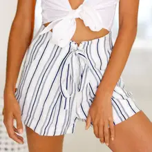 Новинка, женские стильные короткие сексуальные летние мягкие шорты с высокой талией, женский эластичный пояс, шорты с бантом спереди