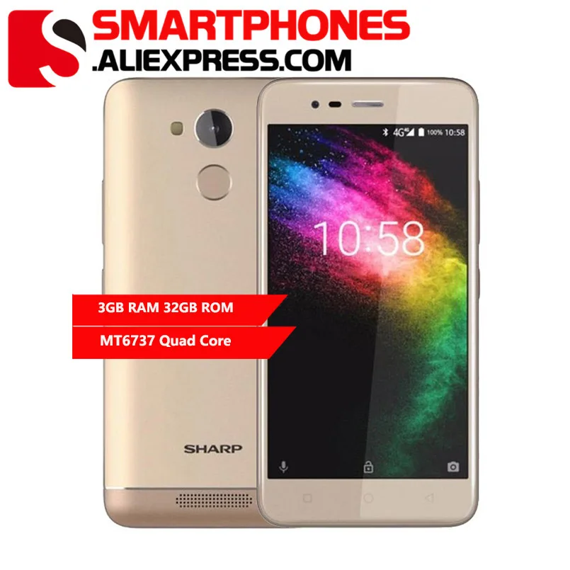 Sharp R1 3GB RAM 32GB ROM 5.2 Inch 720x1280px 16:9 Smartphone MT6737 Quad Core Mobile Phone 4000mAh Android Cellphone