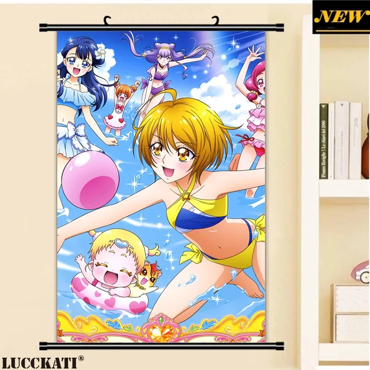 12 aisaki_emiru bikini calendar hariham_harry hug-tan hugtto!_precure kagayaki_homare nono_hana ruru_amour swimsuits wet yakushiji_saaya_本