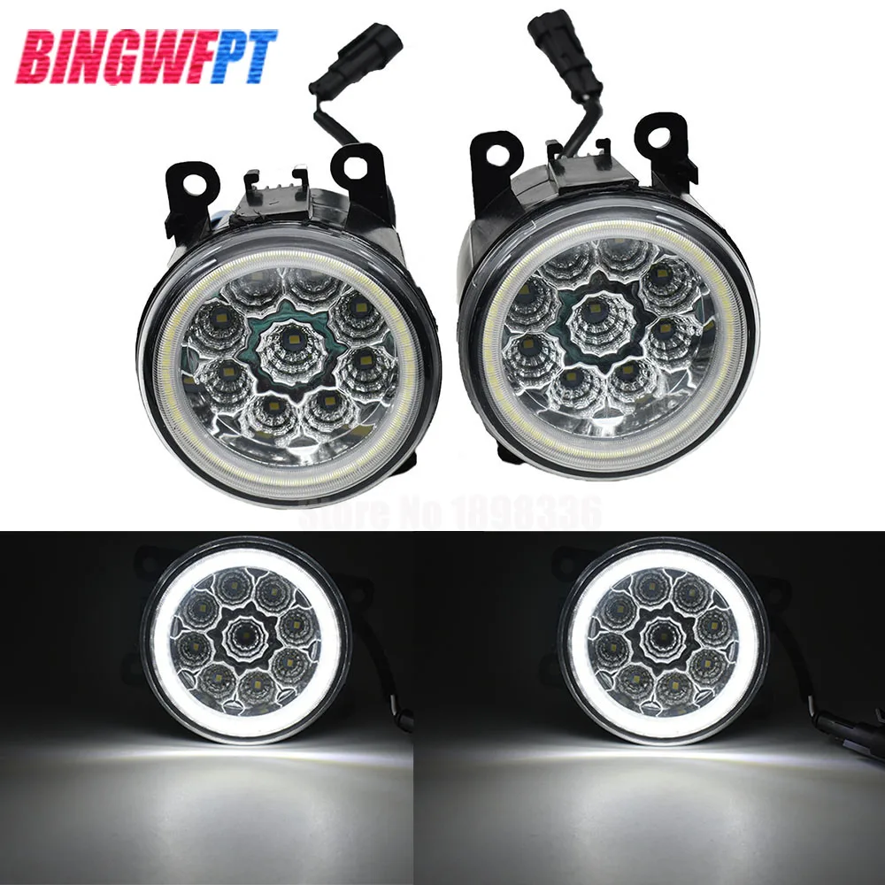 

2pcs Car LED Bulb Fog Light Angel Eye DRL Daytime Running Light 12V Accessories For Renault Megane 2 3 2002-2015