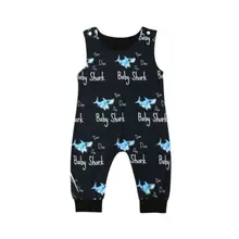 0-24M baby boy romper newborn toddler clothes cotton Sleeveless Shark Rompers Jumpsuit Overall Outfit Sunsuit new clothing