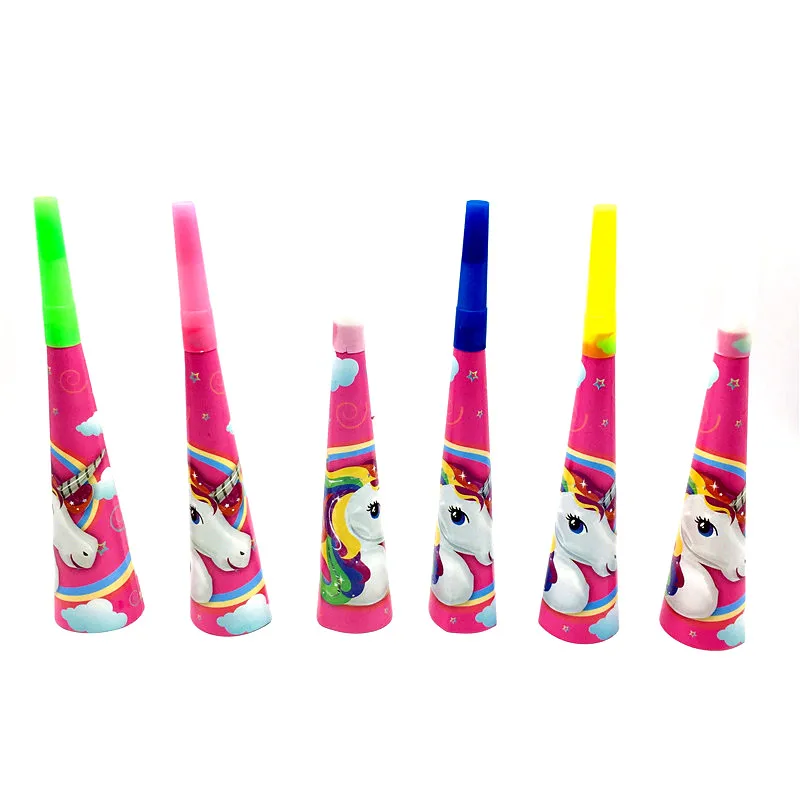 

6Pcs/Lot Cartoon Unicorn Theme Design Horn Noise Maker Party Decoration Happy Birthday Evening Party Supplies For KidsToys
