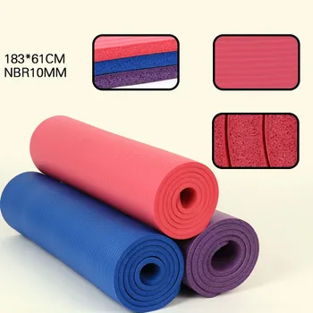 

NBR Anti-skid Mat Yoga mat 10mm Multi-functional gym yoga mat 183 x 61 x 10mm Edge Cover Suitable for Beginners Pilates Fitness