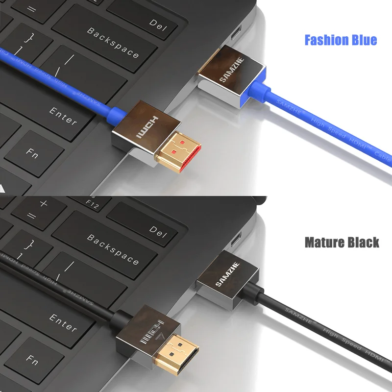 SAMZHE Кабель HDMI-HDMI, 4 К HDMI2.0 кабель тонкий Поддержка 3D Ethernet для HDTV ноутбук PS4 0.5 м 1 м 1.5 м 2 м 3 м 5 м