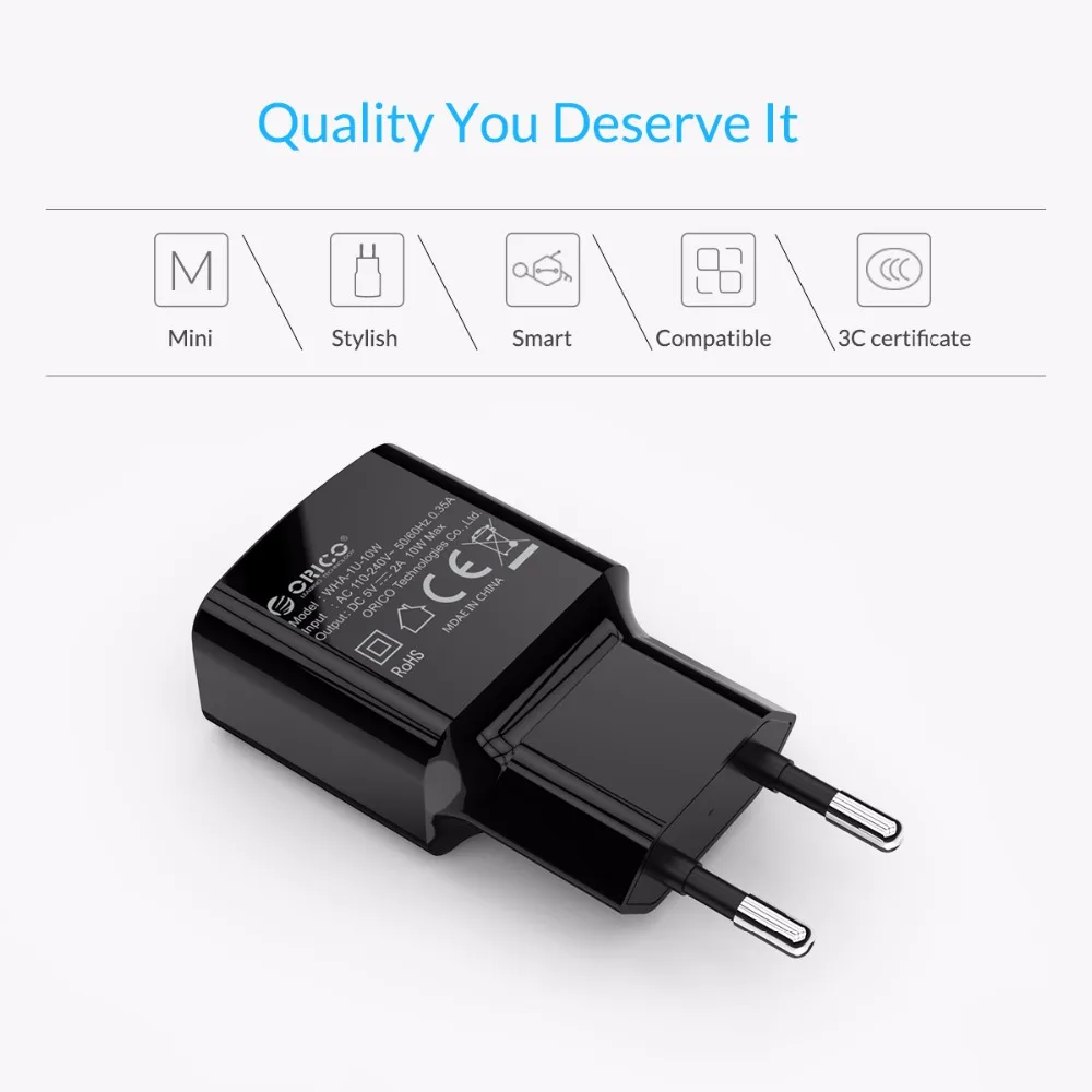  ORICO mi ni USB Wand Ladegerät 5V 1A 2A USB Reise Handy Ladegerät EU Stecker für Samsung Xiao mi mi