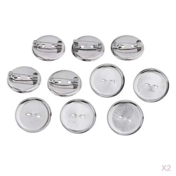 20 Pieces 23MM Metallic Rustless Pin Back Button Base Back Badge Button Supplies Pin Disk Base Pad Customize Personalize Badg