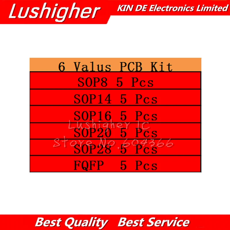 30 шт. Diy PCB плата комплект SMD поворот в DIP адаптер преобразователь пластина FQFP SOP8 SOP14