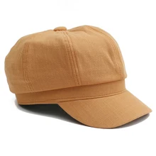 HT2574 женская шляпа весна лето дышащая тонкая хлопковая кепка газетчика Женская художница берет шляпа художника Дамская однотонная восьмиугольная кепка